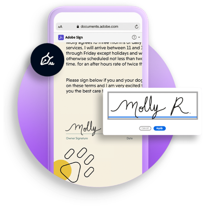 Image of phone with signature