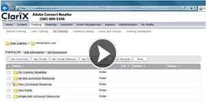 Manage Content in Adobe Connect Training (Plays Video Tutorial)